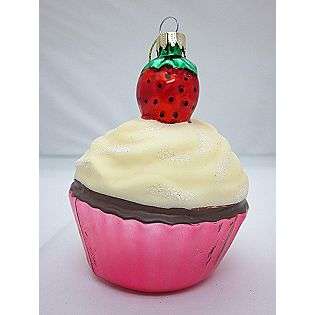 Holiday 4in Glass Cupcake Ornament  Country Living Seasonal Christmas 