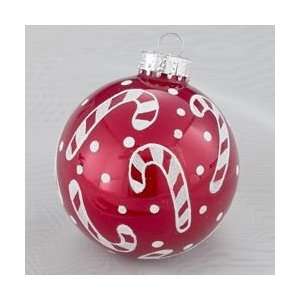  Pack of 24 Peppermint Twist Candy Cane Red Glass Ball 