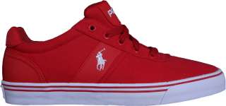 Polo by Ralph Lauren Mens Shoes Hanford Polo Red Canvas Sneakers 