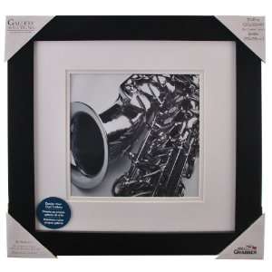   inch Gallery Solutions Frame Matted to 8 inch by 8 inch Opening, Black