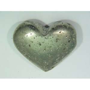 Iron Pyrite Puff Heart Fools Gold Carving Gazing Stone 