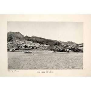  1924 Print Aden Yemen Red Sea Port Hulf Harbor Ship Boat 