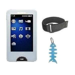  Skin Case Cover With Armband and Fishbone Style Keychain for Sony 