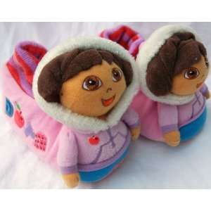 Dora the Explorer Winter Dora, Warm Soft Plush Shoes 