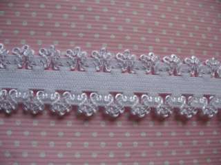 5y frilly edge stretch 7/8 lace elastic headbands White L027  