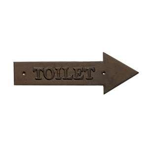    11 1/2 x 4 Toilet Right Arrow Sign Bronze