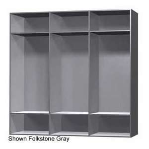   18 X 60 Solid Plastic Locker 3 Wide Cubbie Charcoal 