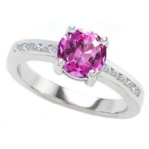 Original Star K(tm) Round 7mm Simulated Pink Topaz Engagement Ring in 