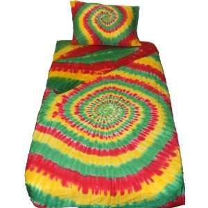 Rasta Spiral Tie Dye Bedding Set   King: Home & Kitchen