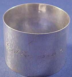 Huge Arts & Crafts Hammered Sterling silver Napkin Ring  