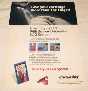 Vintage Discwasher SC 2 Stylus Care PRINT AD 1980  