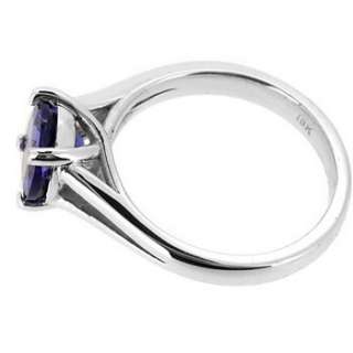 FINE VVS AAA 1.95ct ROUND TANZANITE SOLITAIRE ENGAGEMENT RING 18k 