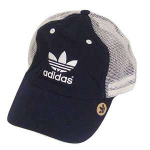   OFFICIAL ADIDAS NAVY BLUE WHITE MESH CAP HAT COTTON: Sports & Outdoors