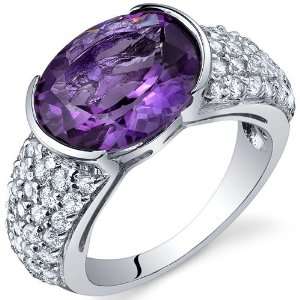 Opulent Sophistication 4.00 Carats Amethyst Ring in Sterling Silver 
