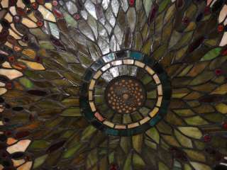 Huge Vintage Dale Tiffany Dragonfly Stained Glass Lamp Shade! Signed 