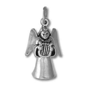   Angel with Musical Lyre Sterling Silver Charm Arts, Crafts & Sewing