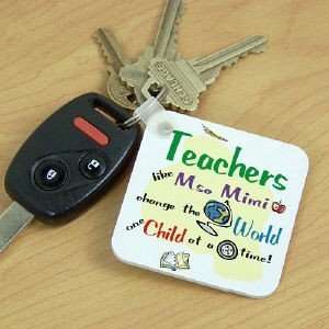    Personalized Teacher Key Chain   Change The World