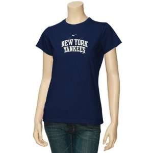 Nike New York Yankees Ladies Navy Blue Arch Crew T shirt:  