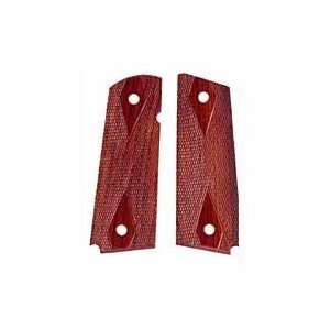  Exotic Rosewood Grip, Fits 1911 Officer, Checkered Sports 