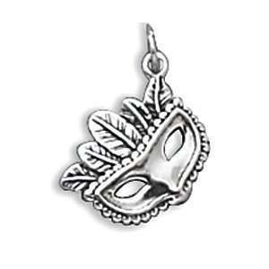   Solid .925 Sterling Silver Charm 3D Mardi Gras Mask: Everything Else