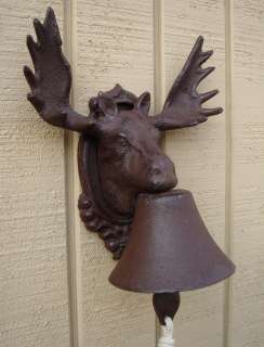 Up for bid is a Heavy Duty Cast Iron Moose Head w/ Antlers Bell!