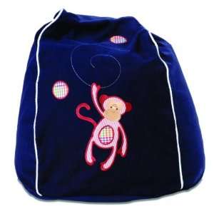 Cocoon Couture Mini Monkey Bean Bag Cover in Navy/Red:  