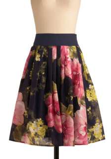   length, Multi, Floral, Work, Blue, Yellow, Green, Pink, Pleats, A line
