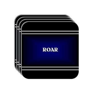 Personal Name Gift   ROAR Set of 4 Mini Mousepad Coasters (black 