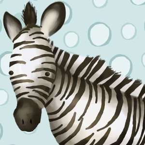  Timmy the Zebra in Powder Blue Canvas Reproduction 