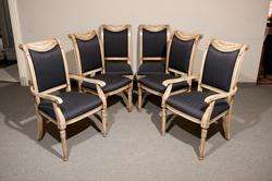 Set of Six Regency Style Italian Made Upholstered Dining Chairs  