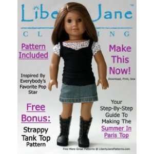 18 Inch Doll Clothes Summer In Paris Top Pattern  Toys & Games 