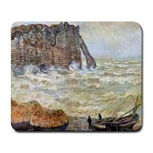  Stormy Sea La Porte Daval By Claude Monet Mouse Pad 