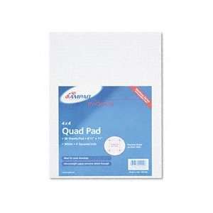  Quadrille Pad with 4 Squares/Inch, 8 1/2 x 11, White 20 