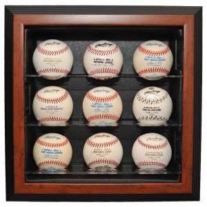  Coachs Choice 9 Ball Cabinet Style Display, Brown: Sports 