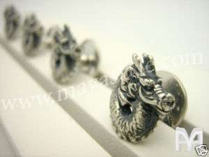 Solid 925 Sterling Silver Dragon Tuxedo Buttons Studs  
