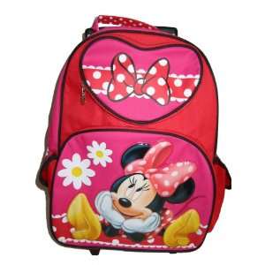   Pink Large Rolling Luggage Backpack Bag Tote 16 New: Toys & Games