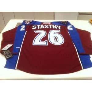   Stastny Uniform   NHL Premier Home COA   Autographed NHL Jerseys