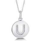   cubic zirconia sterling silver initial letter u pendant necklace