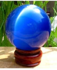 Blue Quartz cats eye Carving Sphere Ball 40mm  