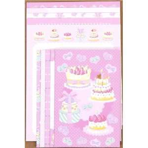  pink Letter Paper with birthday cake hearts: Toys & Games