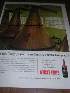 1965 TORYS WHISKY SUNTORY MEXICO PRINT AD in SPANISH  