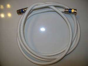 FT RG6 WHITE CABLE 3 GHz W COMPRESSION METAL FITTING  