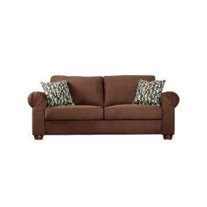   Living Owen Dark Brown Microfiber Rolled Arm Sofa
