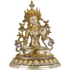 Goddess White Tara   Brass Sculpture 