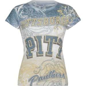 Pittsburgh Panthers Womens Sublimation Burnout T Shirt  