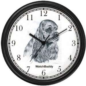  Spaniel (Adult) Dog Wall Clock by WatchBuddy Timepieces (Slate Blue 