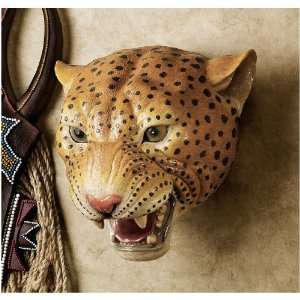   African Wildlife Leopard Wall Sculpture Statue Décor
