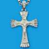 Silver Iced Out Hip Hop Bling Jesus Piece Pendant Chain  