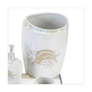   Linens By the Sea Bathroom Waste Basket 11097F White