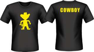 Cowboy T Shirt Kostüm Fasching Karneval NEON STYLE Wu  